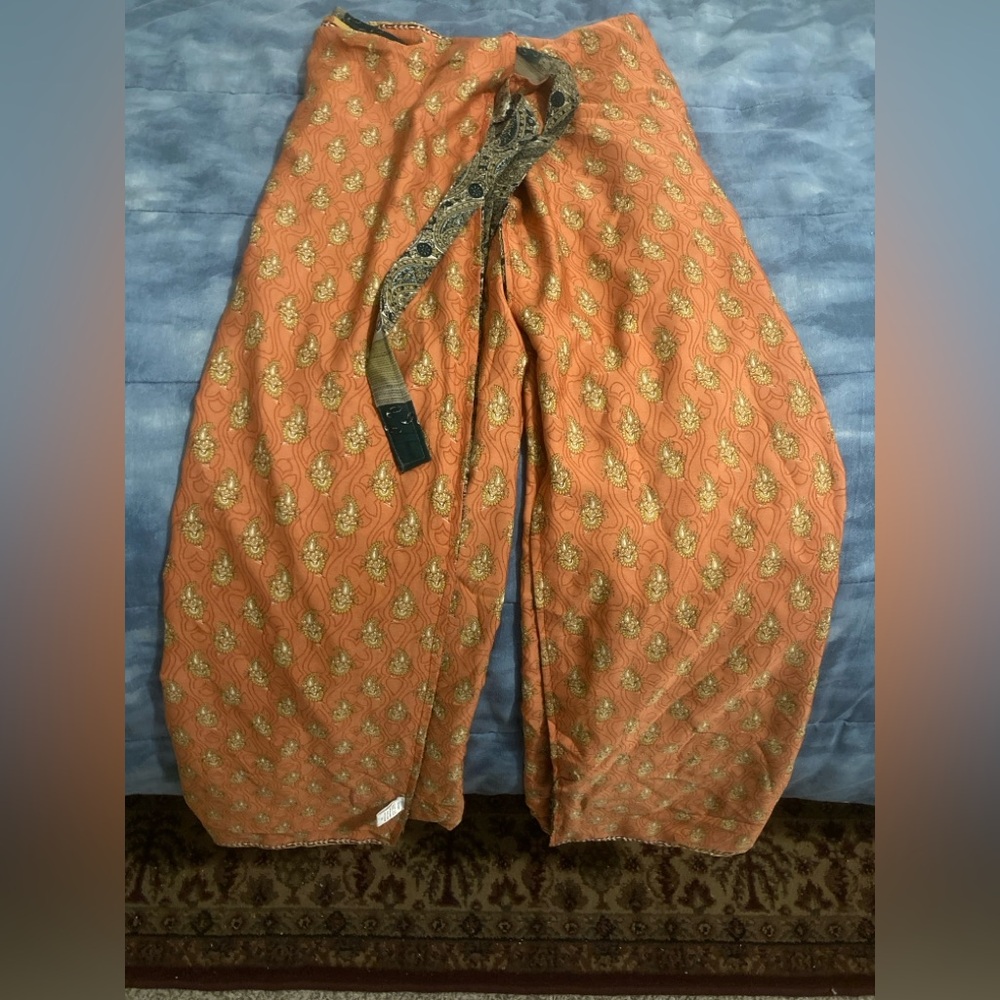 EARTHBOUND Reversible Patterned Fabric. Wrap Around Waist. Wide Leg. Boho